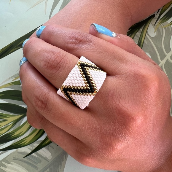 Stylish Miyuki Beaded Adjustable Rings - Boho Chic Statement Rings - Picture 5 of 12